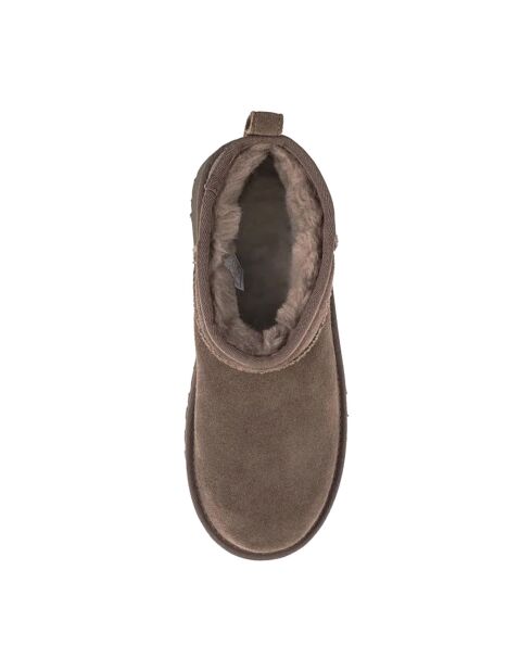 Bottes en Velours de Cuir Ultra Mini New Heights marron