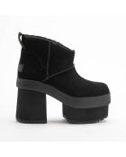 Bottes en Velours de Cuir New Heights Platform Mini noires - Talon 11,4 cm