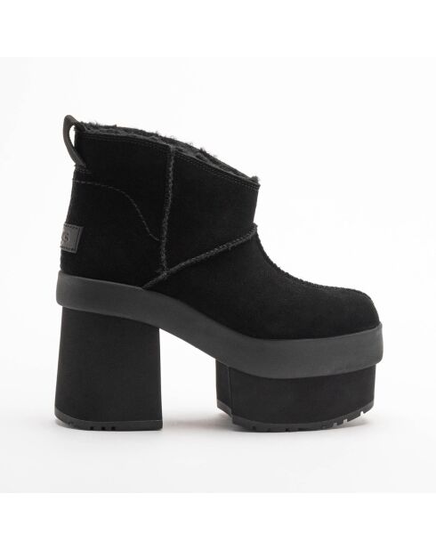 Bottes en Velours de Cuir New Heights Platform Mini noires - Talon 11,4 cm