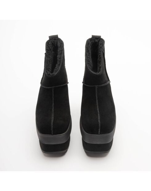 Bottes en Velours de Cuir New Heights Platform Mini noires - Talon 11,4 cm
