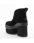Bottes en Velours de Cuir New Heights Platform Mini noires - Talon 11,4 cm