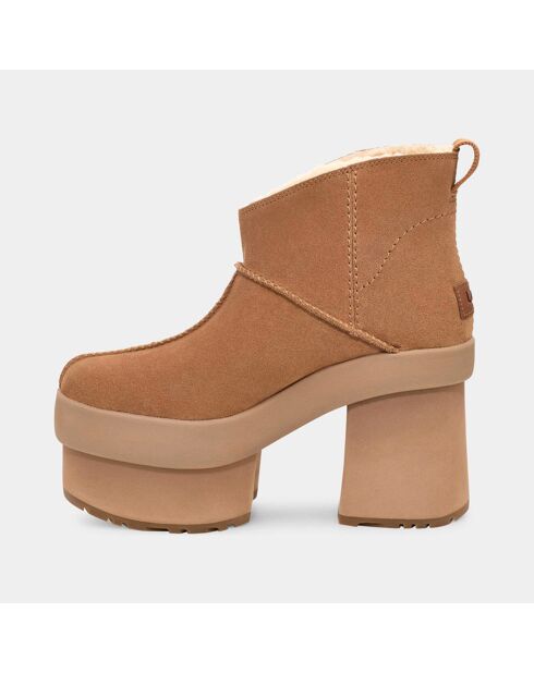 Bottes en Velours de Cuir New Heights Platform Mini camel - Talon 11,4 cm