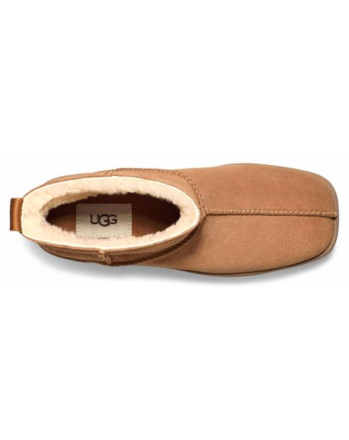 Bottes en Velours de Cuir New Heights Platform Mini camel - Talon 11,4 cm