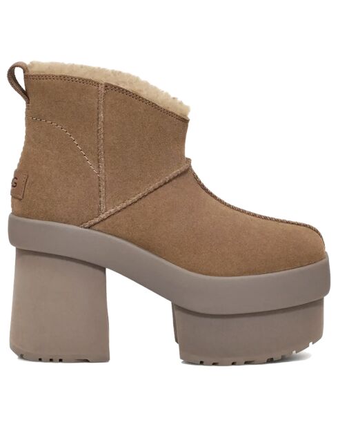 Bottes en Velours de Cuir New Heights Platform Mini marron - Talon 11.4 cm