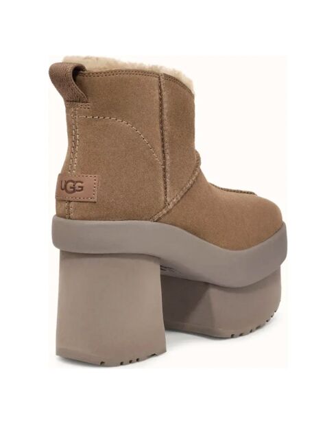 Bottes en Velours de Cuir New Heights Platform Mini marron - Talon 11.4 cm