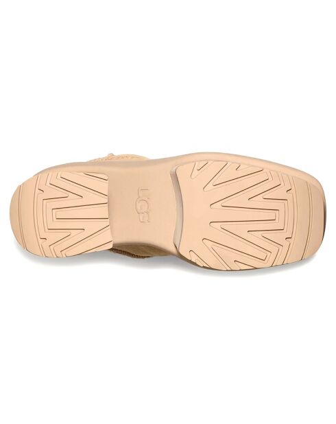 Bottes en Velours de Cuir New Heights Platform Mini beiges - Talon 11,4 cm