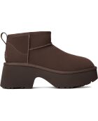 Bottes en Velours de Cuir Classic Ultra Mini New Heights chocolat - Talon 7 cm