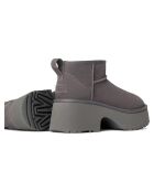 Bottes en Velours de Cuir Classic Ultra Mini New Heights grises - Talon 7 cm
