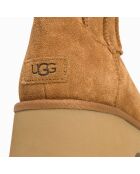 Bottes en Velours de Cuir Classic Twin Seam New Heights camel - Talon 7 cm