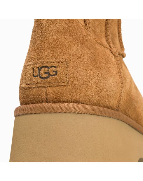 Bottes en Velours de Cuir Classic Twin Seam New Heights camel - Talon 7 cm