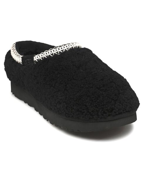 Chaussons en Peau de mouton bouclée Tasman Maxi Curly noirs