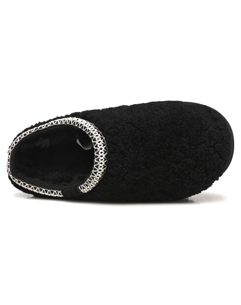 Chaussons en Peau de mouton bouclée Tasman Maxi Curly noirs