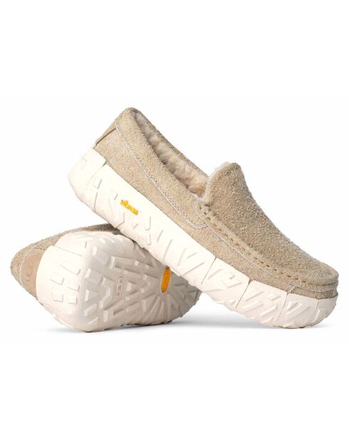 Chaussures en Velours de Cuir Ascot Wrap Tech beiges