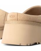 Chaussures en Velours de Cuir New Heights Clog Sunwave beiges - Talon 5 cm