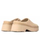 Chaussures en Velours de Cuir New Heights Clog Sunwave beiges - Talon 5 cm