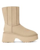 Bottes en Velours de Cuir Classic Twin Seam New Heights beiges - Talon 7 cm