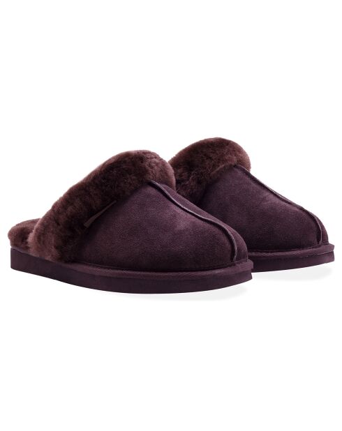 Chaussons Ann en Peau de Mouton chocolat