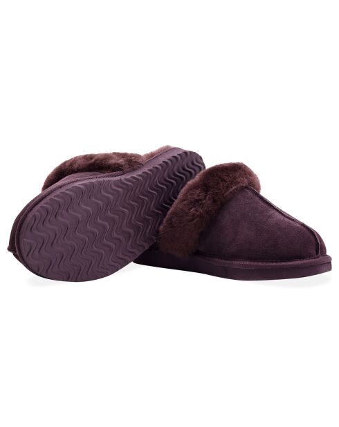 Chaussons Ann en Peau de Mouton chocolat