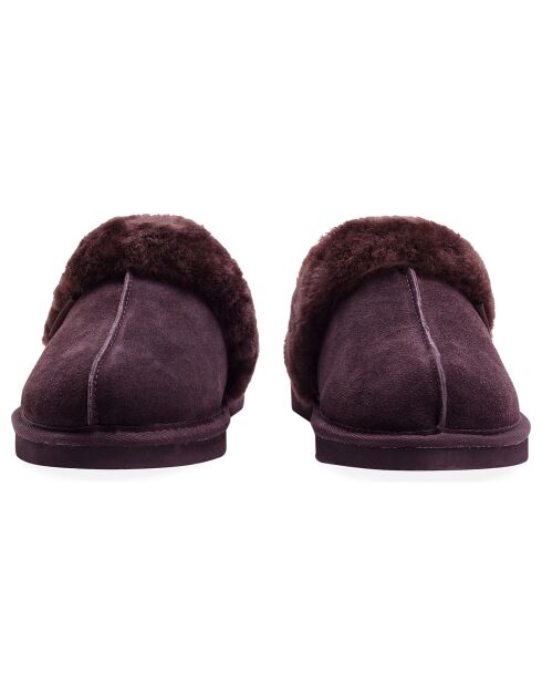 Chaussons Ann en Peau de Mouton chocolat