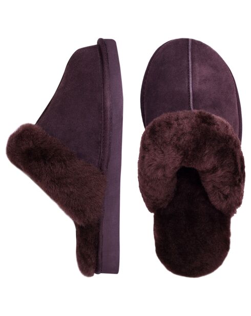 Chaussons Ann en Peau de Mouton chocolat