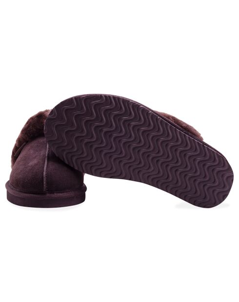 Chaussons Ann en Peau de Mouton chocolat