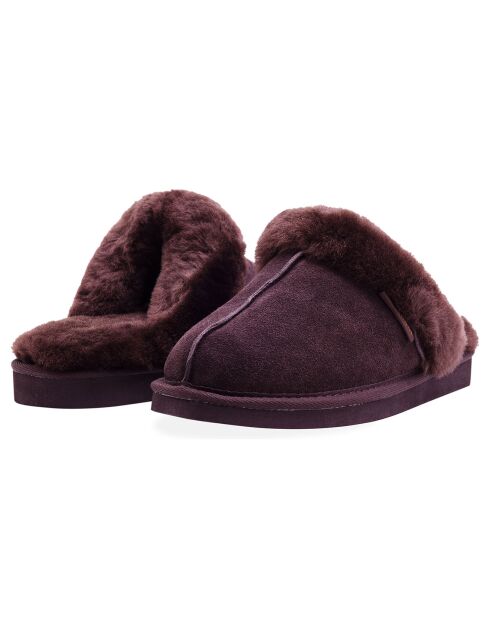 Chaussons Ann en Peau de Mouton chocolat