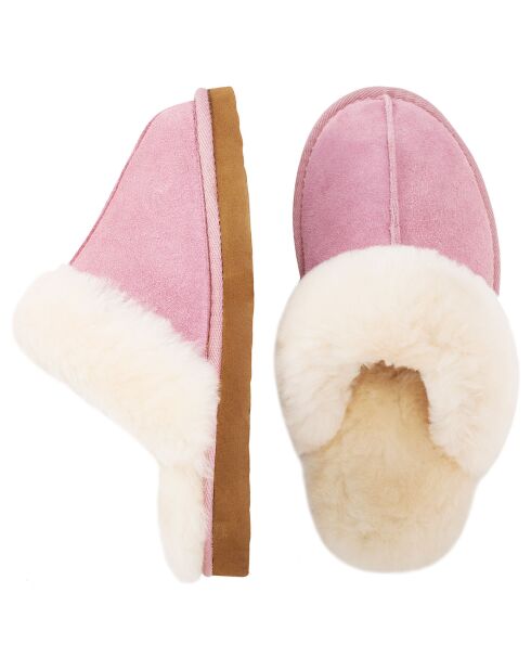 Chaussons Ann en Peau de Mouton roses