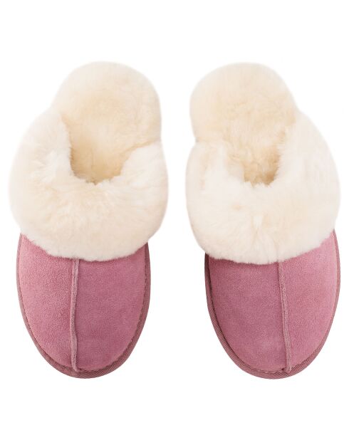 Chaussons Ann en Peau de Mouton roses