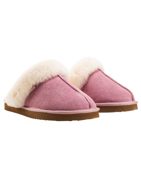 Chaussons Ann en Peau de Mouton roses