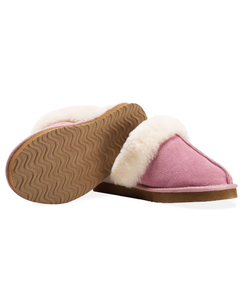 Chaussons Ann en Peau de Mouton roses