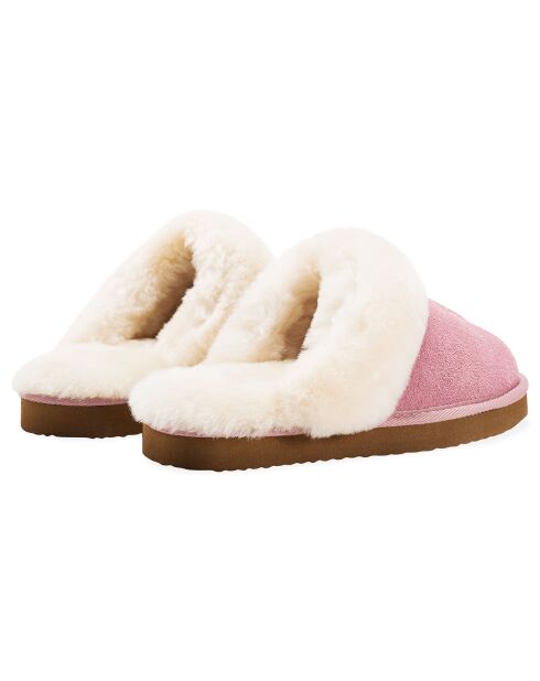Chaussons Ann en Peau de Mouton roses