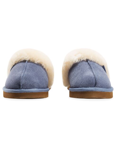 Chaussons Ann en Peau de Mouton bleus