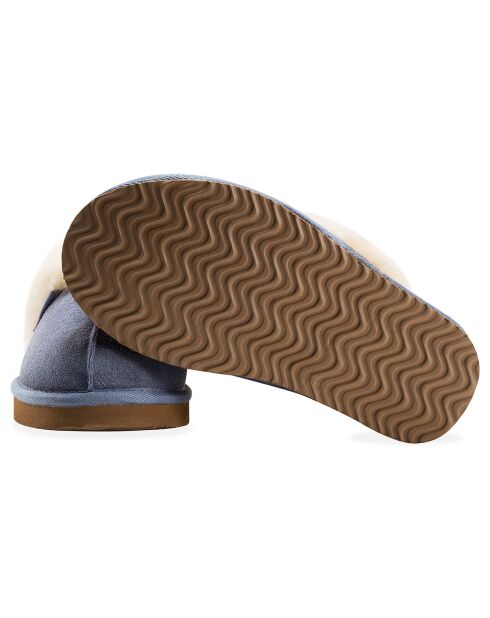 Chaussons Ann en Peau de Mouton bleus