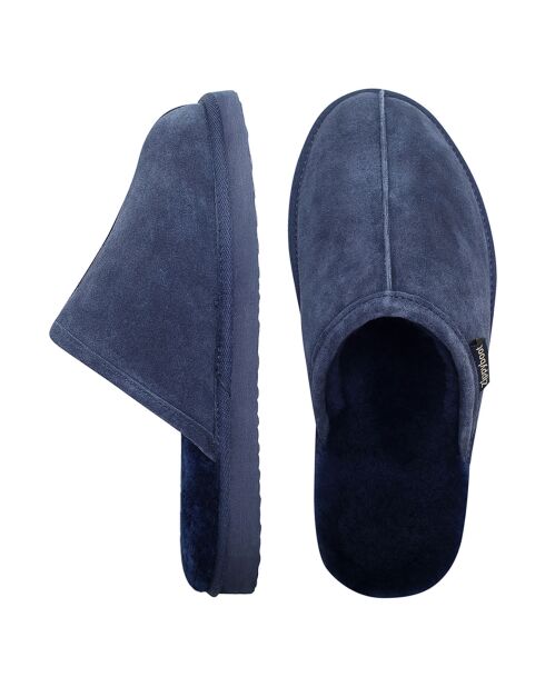 Chaussons Allen en Peau de Mouton marine