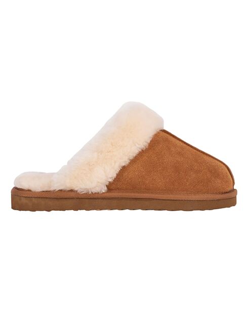Chaussons Suzie en Peau de Mouton camel