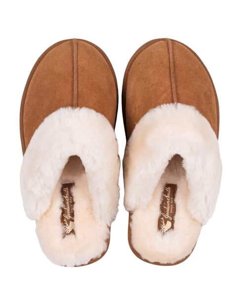 Chaussons Suzie en Peau de Mouton camel