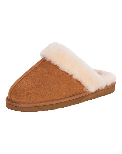Chaussons Suzie en Peau de Mouton camel