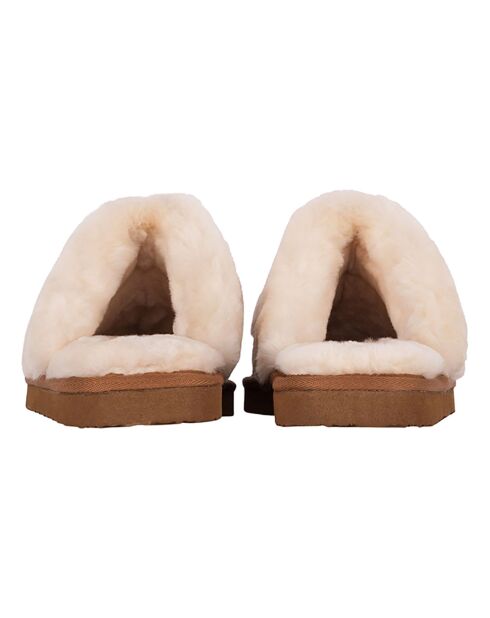 Chaussons Suzie en Peau de Mouton camel