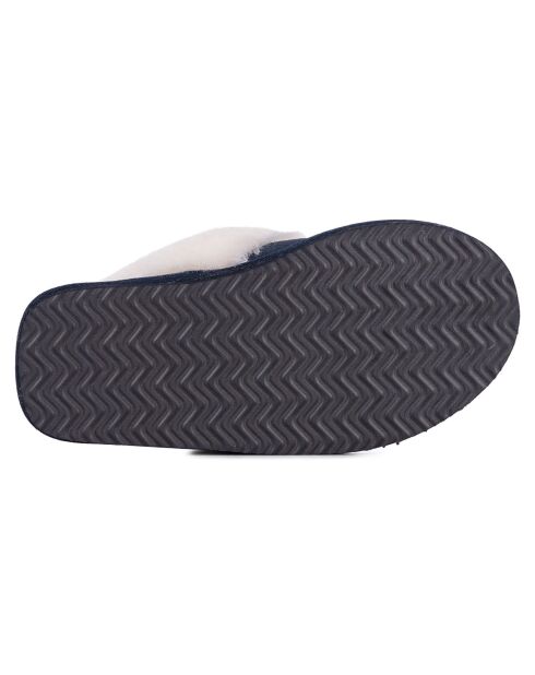 Chaussons Suzie en Peau de Mouton marine