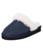 Chaussons Suzie en Peau de Mouton marine