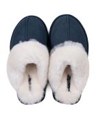 Chaussons Suzie en Peau de Mouton marine