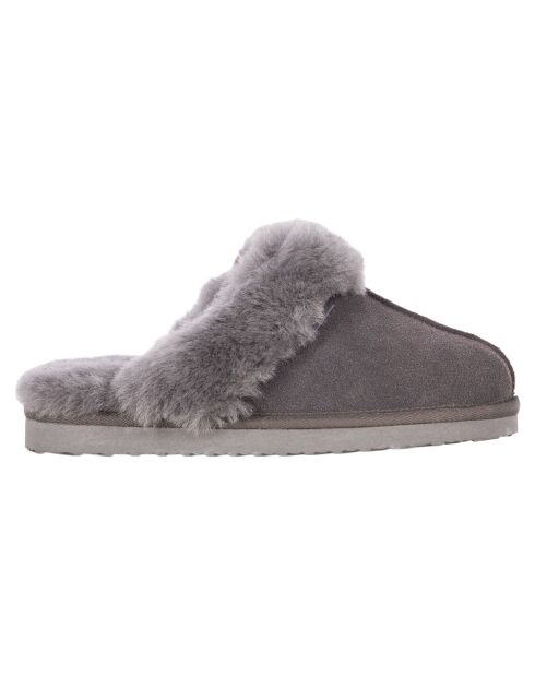 Chaussons Ann en Peau de Mouton gris