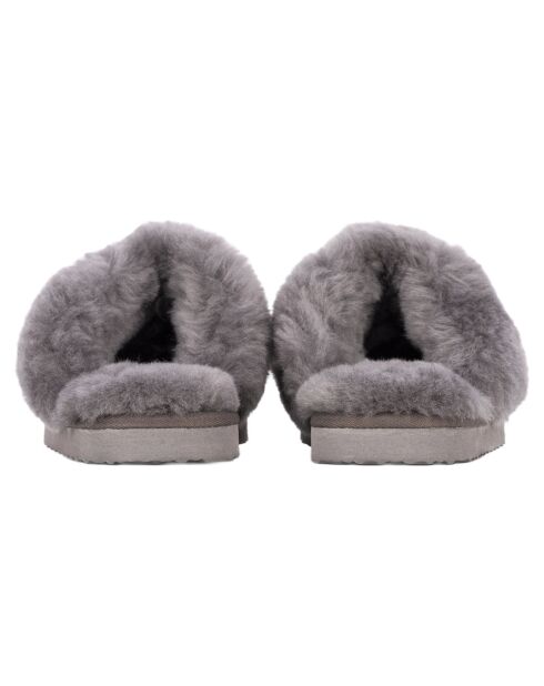 Chaussons Ann en Peau de Mouton gris