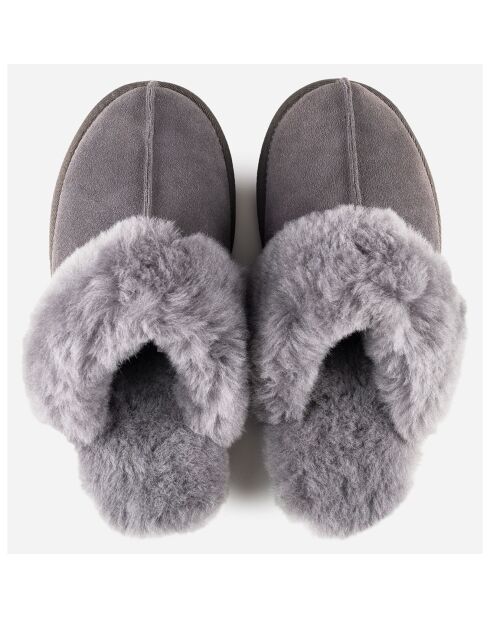 Chaussons Ann en Peau de Mouton gris