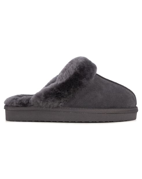Chaussons Suzie en Peau de Mouton gris