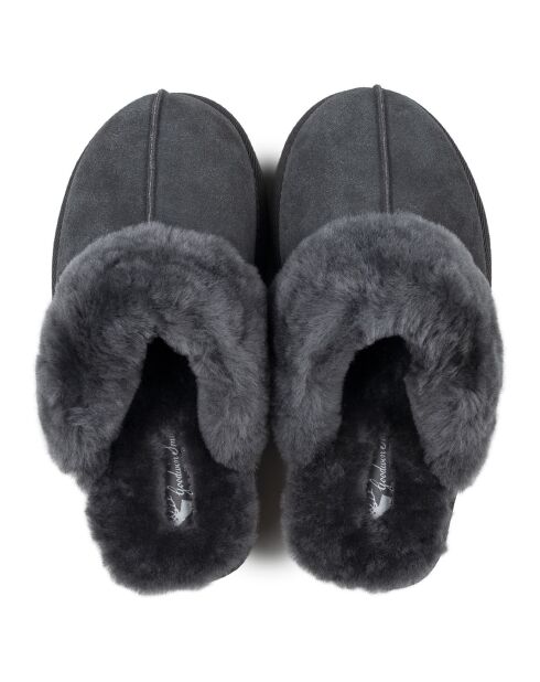 Chaussons Suzie en Peau de Mouton gris
