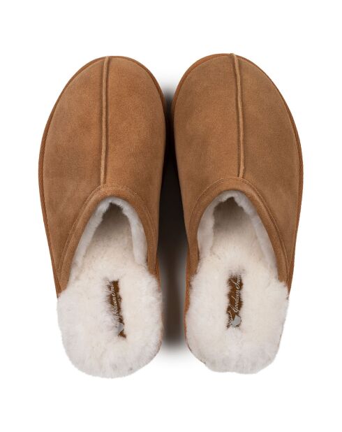 Chaussons Max en Peau de Mouton camel