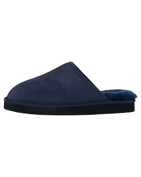 Chaussons Max en Peau de Mouton marine