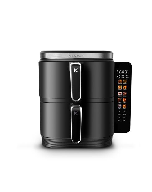 Double friteuse à air verticale noire - 44.3x28.6x35.5 cm