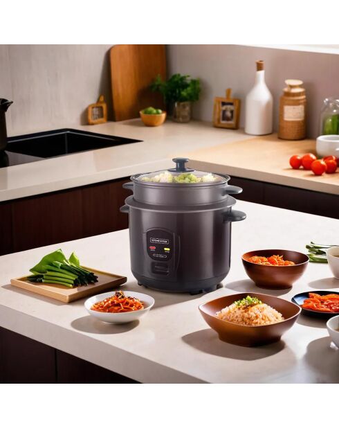 Schwarzer Reiskocher - 31,8 x 27,1 x 31,3 cm